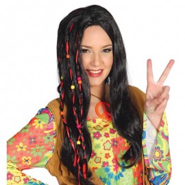 Peluca Negra de Hippie