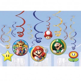 Super Mario Hangdecoraties - 12 Stuks