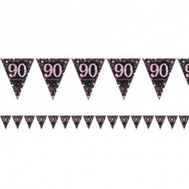 Roze 90e Verjaardag Slinger