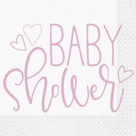 16 Servetten Baby Shower Meisje 33 cm