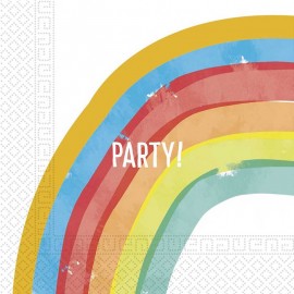 Regenboog Party Servetjes - 20 stuks (33 cm)