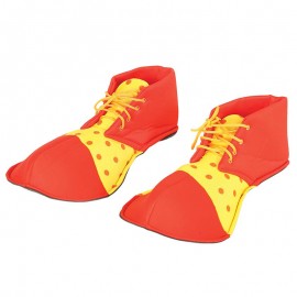 Gele en rode clownsschoenen 36 cm