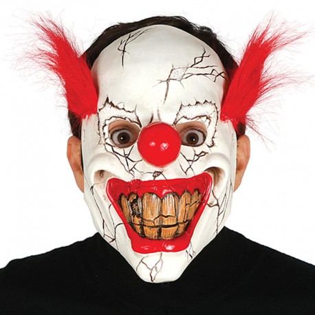 Careta Payaso Terror con Pelo Látex