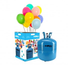 Kleine Heliumfles met 30 Ballonnen