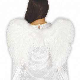 Witte Gevederde Engelenvleugels 60 x 45 cm