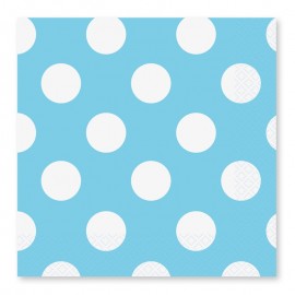 16 Servetten Met Wiite Polka Dots 33 cm