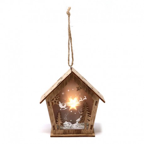 Houten Huis Led 11 Cms