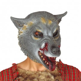 Grijze Wolf Latex Masker