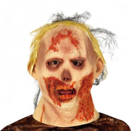Latex Zombie Met Haar Masker Latex