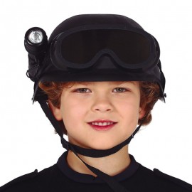 Kinder oproerhelm met zaklamp