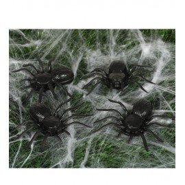 4 Spinnen 10 Cms Plastic