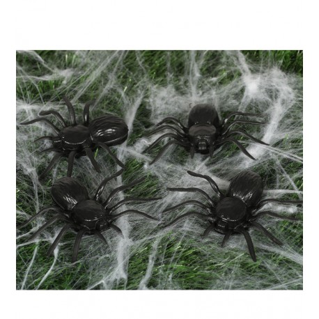 4 Spinnen 10 Cms Plastic