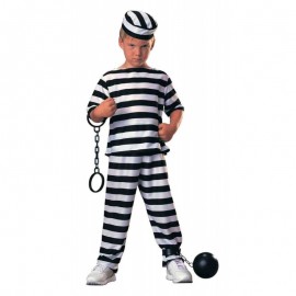 Black and White Striped Prisoner Costumes for Kids