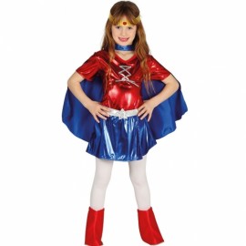Superheldin Kostuum voor Meisjes - Blauw en Rood