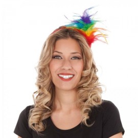 Regenboog diadeem met veren