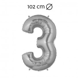 Ballon Nummer 3 Folie 102 cm