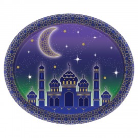 Eid Mubarak Ovale Borden - 8 stuks (30 cm)