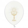 6 Globos Cáliz Comunión Blancos 30 cm
