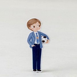 10 Figuur Jongen met Bal 2D Sticker 5,5 cm