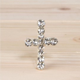 12 Broche Cruz de Strass 2 cm x 3 cm