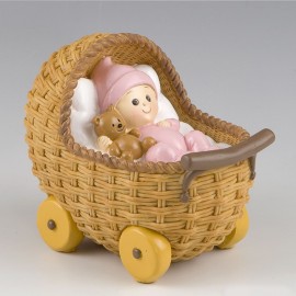 Taartfiguur en Spaarvarken met wandelwagen en baby