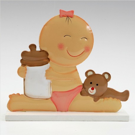 Baby met fles Cake Topper 15 cm