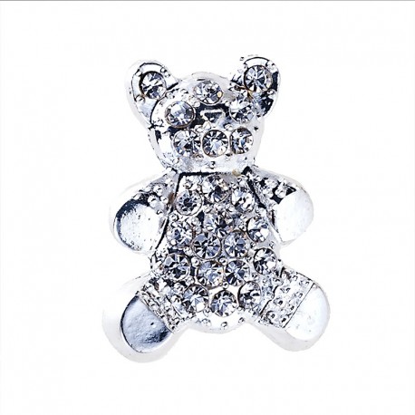 12 Metalen en strass Teddybeer Broche