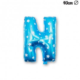 Letter N Blauwe Folie Ballon met Sterren 40 cm