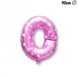Letter O Roze Folie Ballon met Harten 40 cm