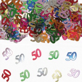 Nummer 50 Multikleur Confetti