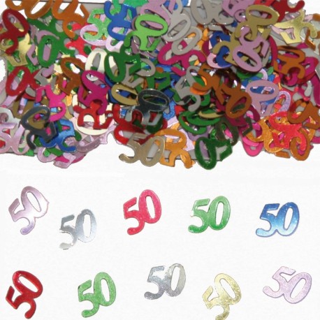 Confetti nummer 50 multikleur