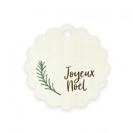 28 Golvende kaarten Sparrentak Joyeux Noël 4 cm