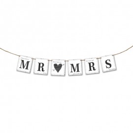 Slinger "Mr & Mrs" met hartje 77 cm