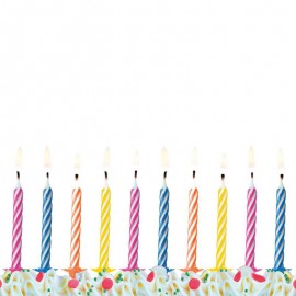 10 Velas Rayadas para Cumpleaños