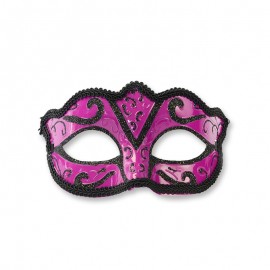 Fuchsia en Zwart Feestmasker