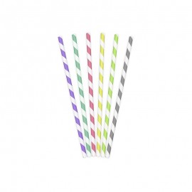 10 Stripe Paper Straws
