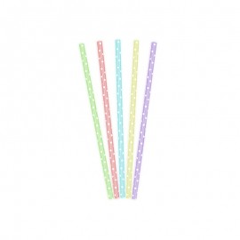 10 Rietjes met Paper Dots 19,5 cm