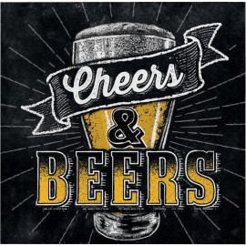 16 Cheers en Beers servetten 25 cm