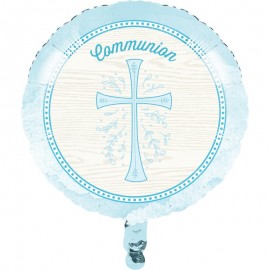 Folieballon Blauw Kruis Communieballon 45 Cm