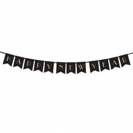 Banner Happy New Year Negro 15 x 170 cm