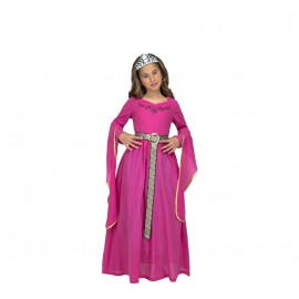 Roze middeleeuws prinsessenkostuum voor kinderen