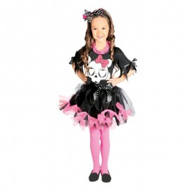 Roze en zwarte doodskop kostuums voor meisjes