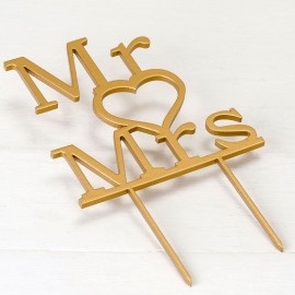 Cake Topper De Madera Para Boda Mr & Mrs 13 x 21 cm