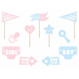 11 Gender Reveal Photocall Accessoires