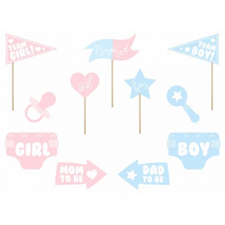 11 Gender Reveal Photocall Accessoires