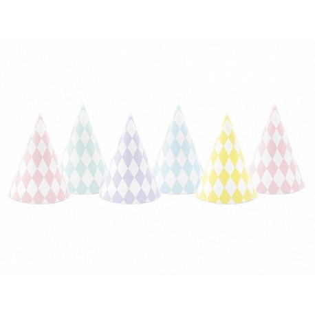 Pastel Gekleurd Hoedjes - 6 stuks