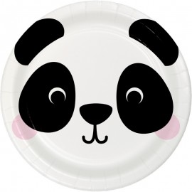 Panda Dierengezichten Bordjes - 8 stuks (18 cm)