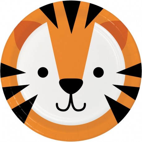 8 Tijger Dierengezichten Borden 18 cm