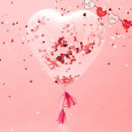 Ballon met confetti hart 90cm