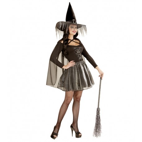 Zilveren Glimmer Heksen kostuums voor vrouwen